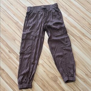 Women’s Brown Silky Cargo Pants